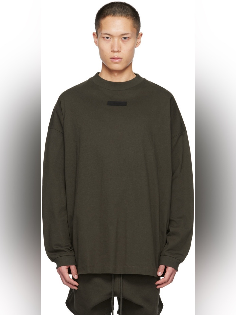 ESSENTIALS FEAR OF GOD CREWNECK LONG SLEEVE T-SHIRT GREEN MENS XL
